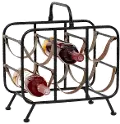 Metal and Leather Wine Rack