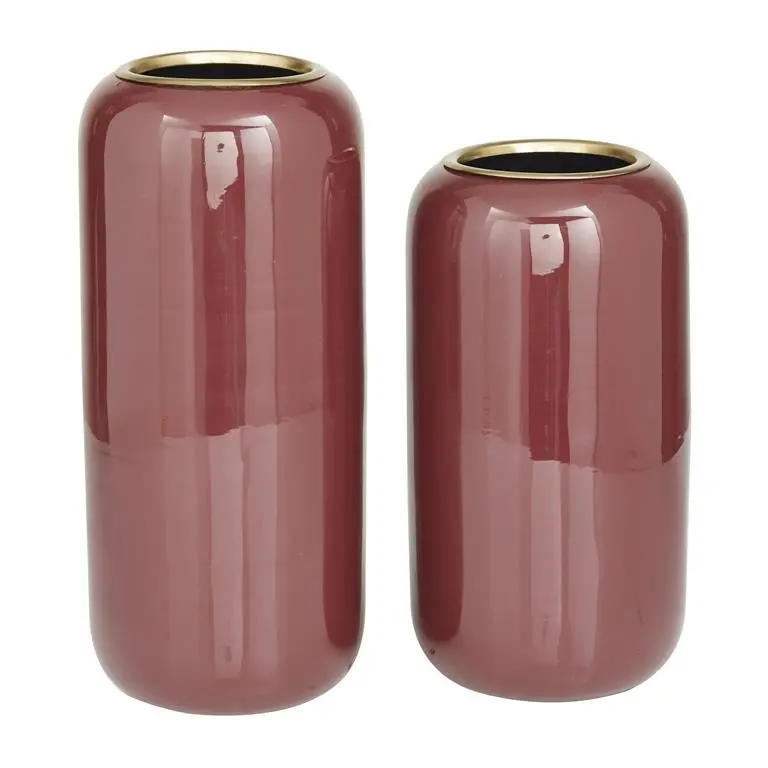 11 Maroon Metal Vase-1