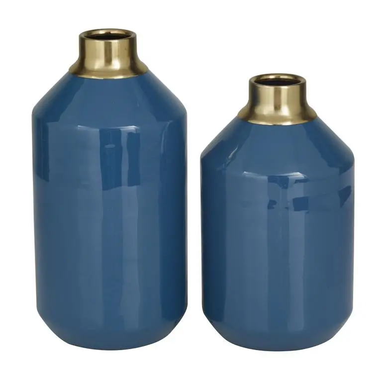10 Marine Blue Metal Vase-1