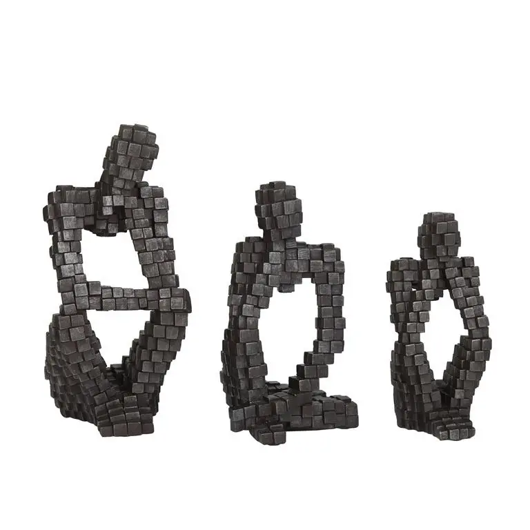 13 Cube Black and Gray Sculptures-1