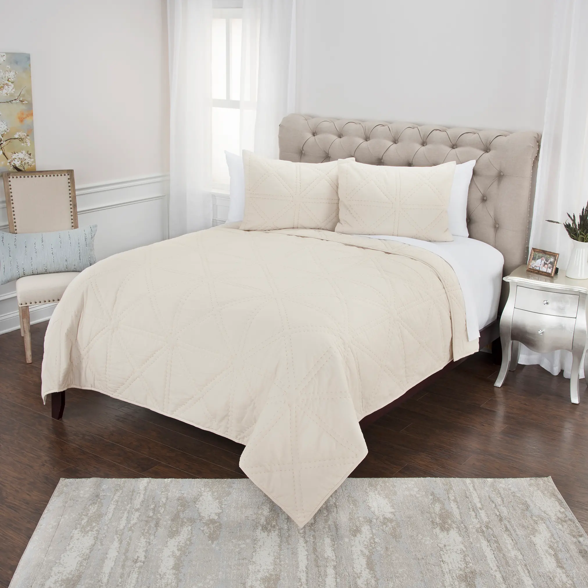 Royal Natural Queen Quilt Set-1