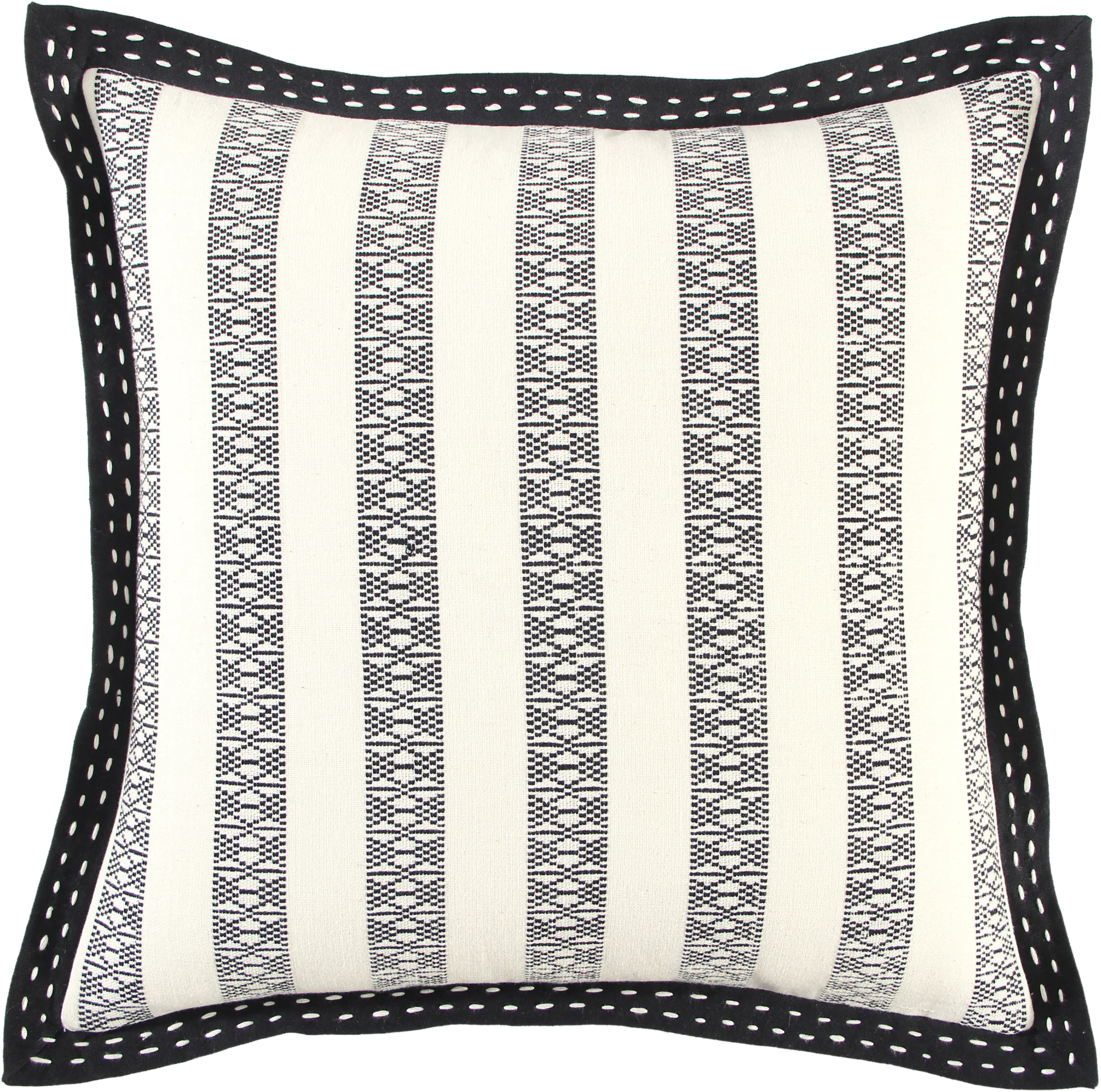 Edge Ivory And Black Accent Pillow-1