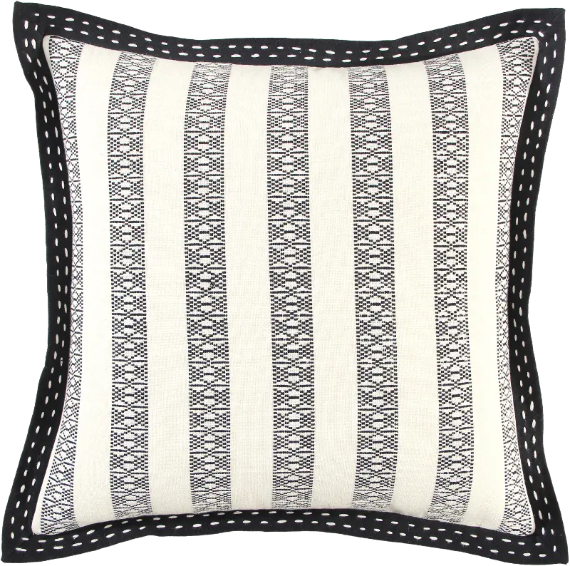 Edge Ivory And Black Accent Pillow
