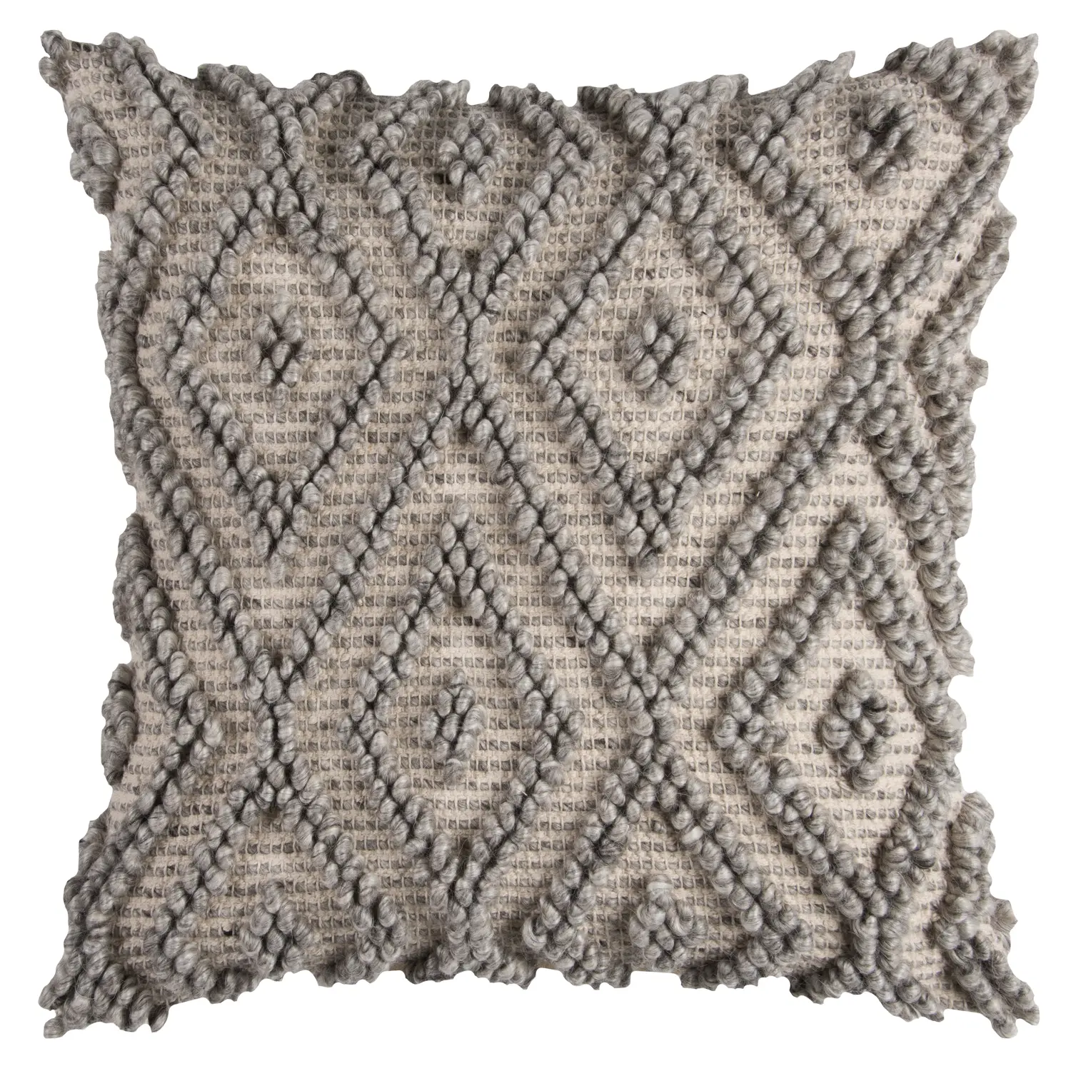 Diamond Geometric Gray Accent Pillow-1