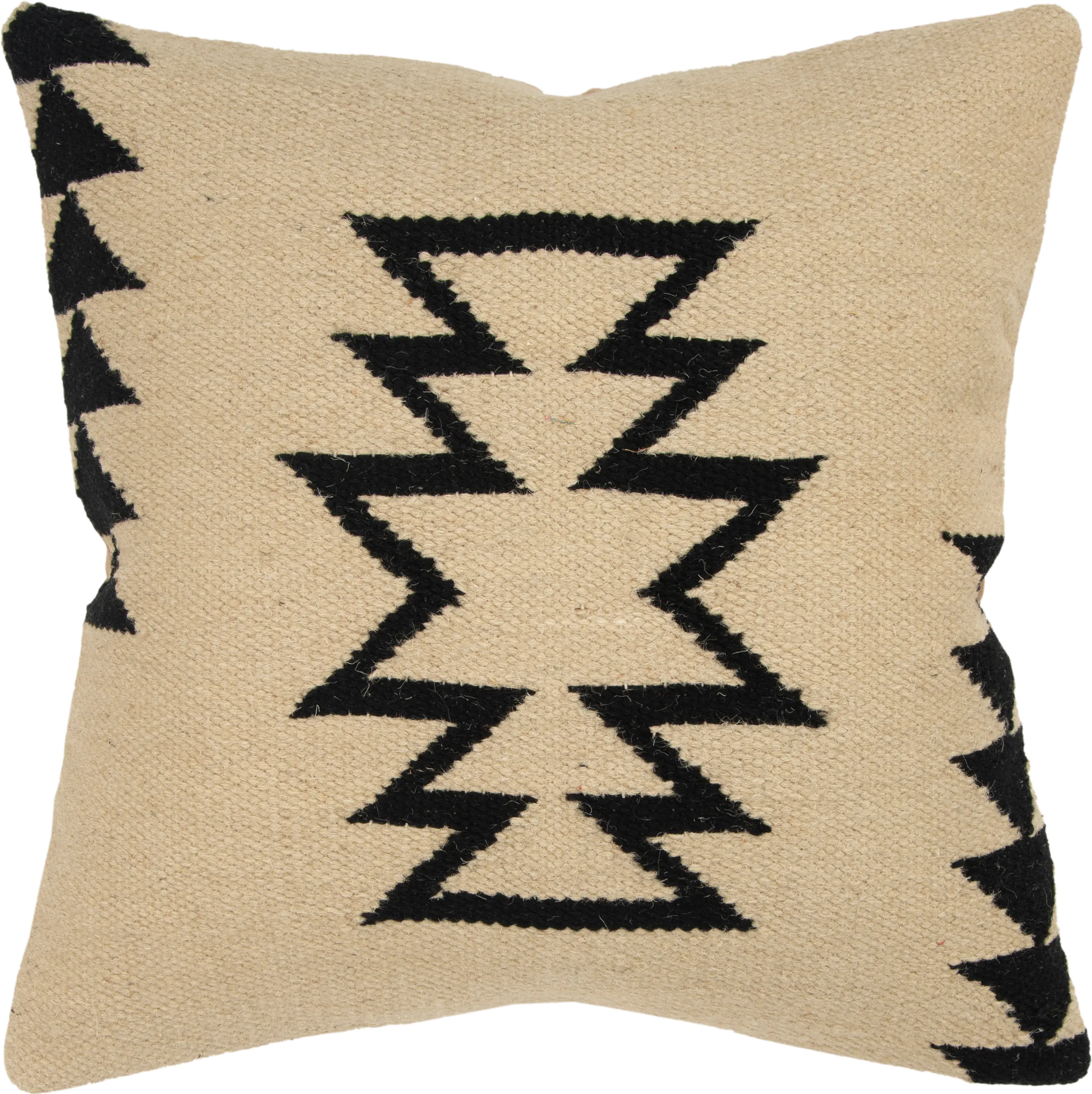 Geo Ivory and Black Accent Pillow-1
