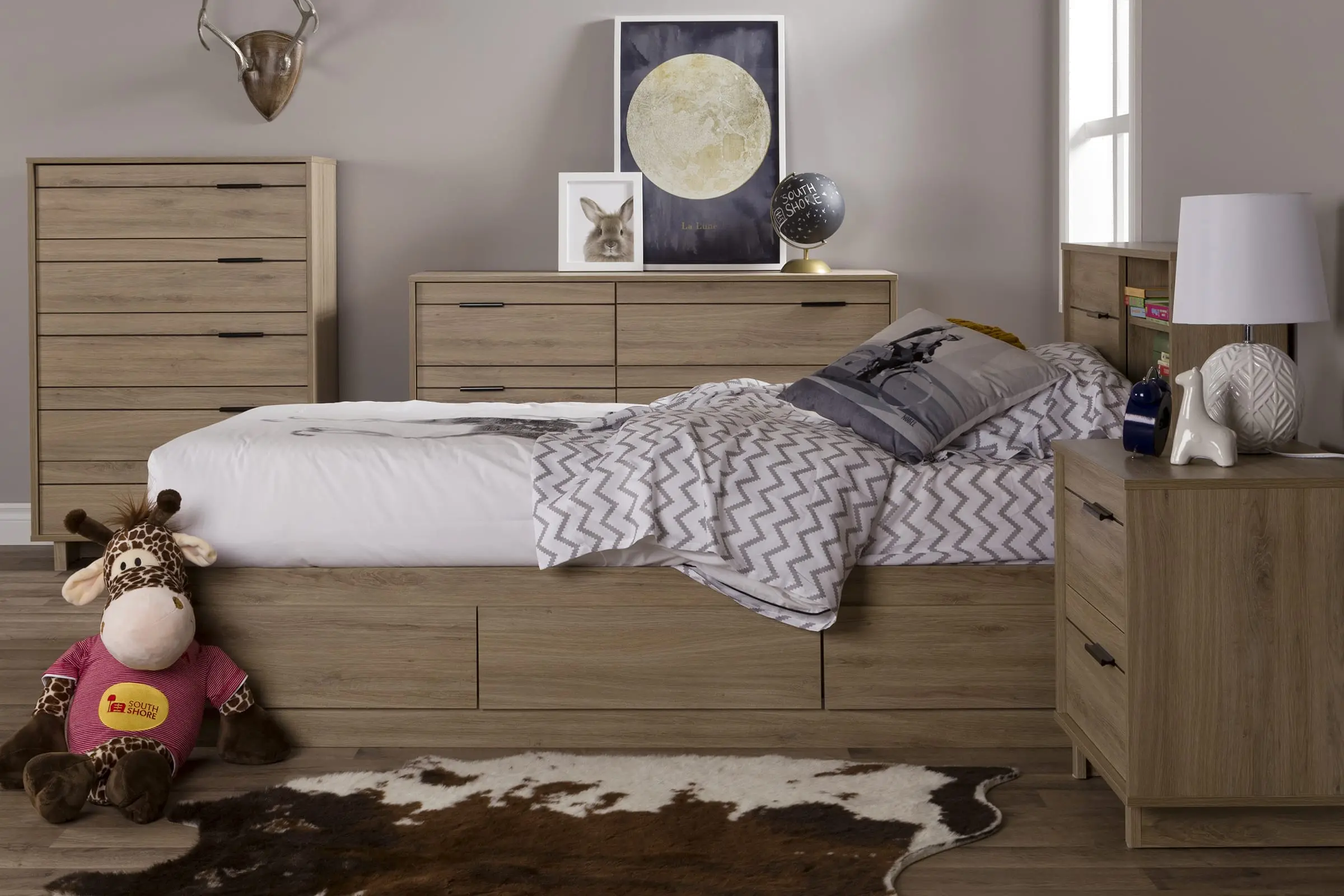 12508 Fynn Brown Twin Bed and Headboard Set - South Shore-3