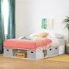 13072 White Queen Platform Bed with Storage and Baskets - South Shore