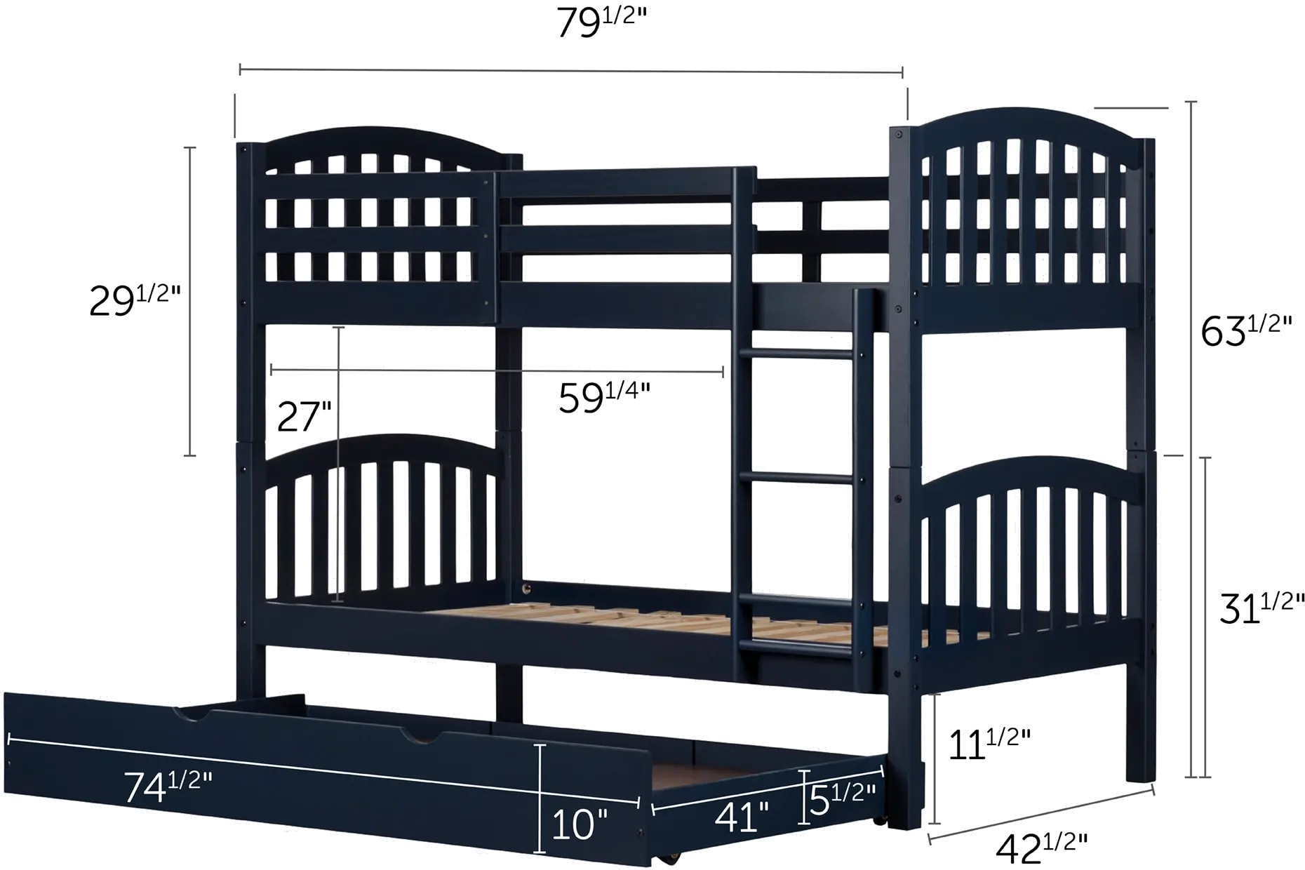 13284 Asten Blue Twin Bunk with Trundle-10
