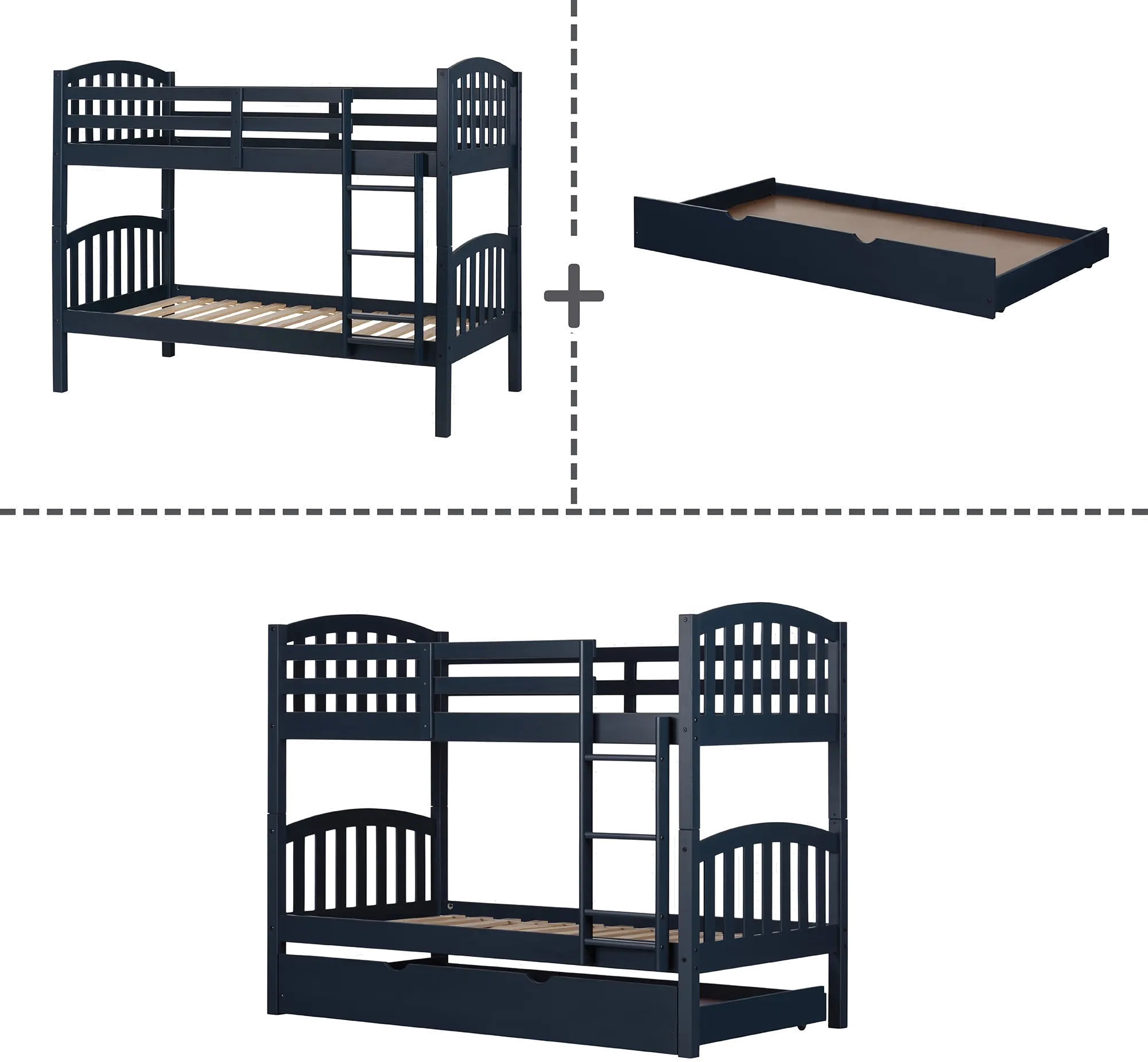 13284 Asten Blue Twin Bunk with Trundle-1