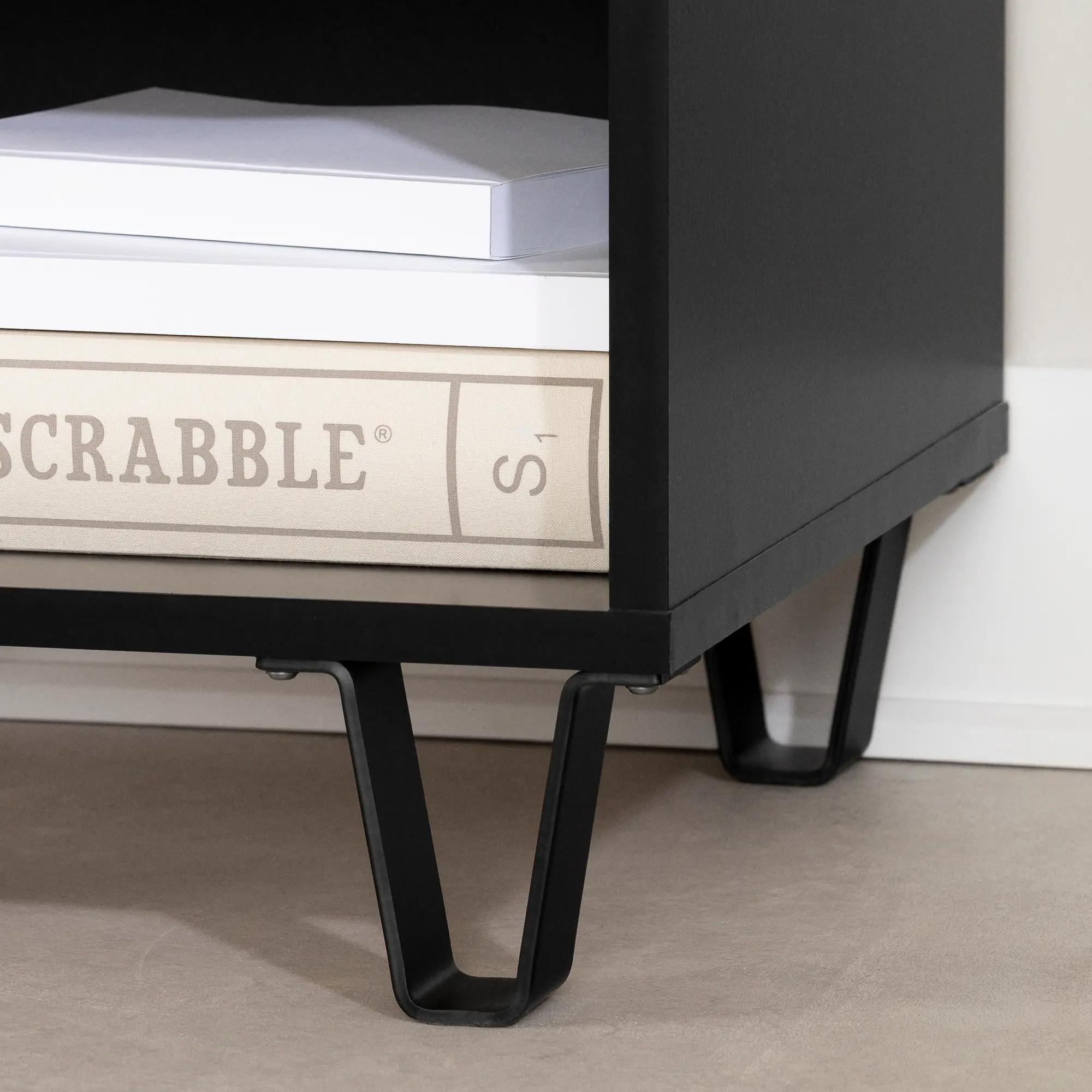13482 Arlene Weathered Oak and Matte Black Nightstand - South Shore-5