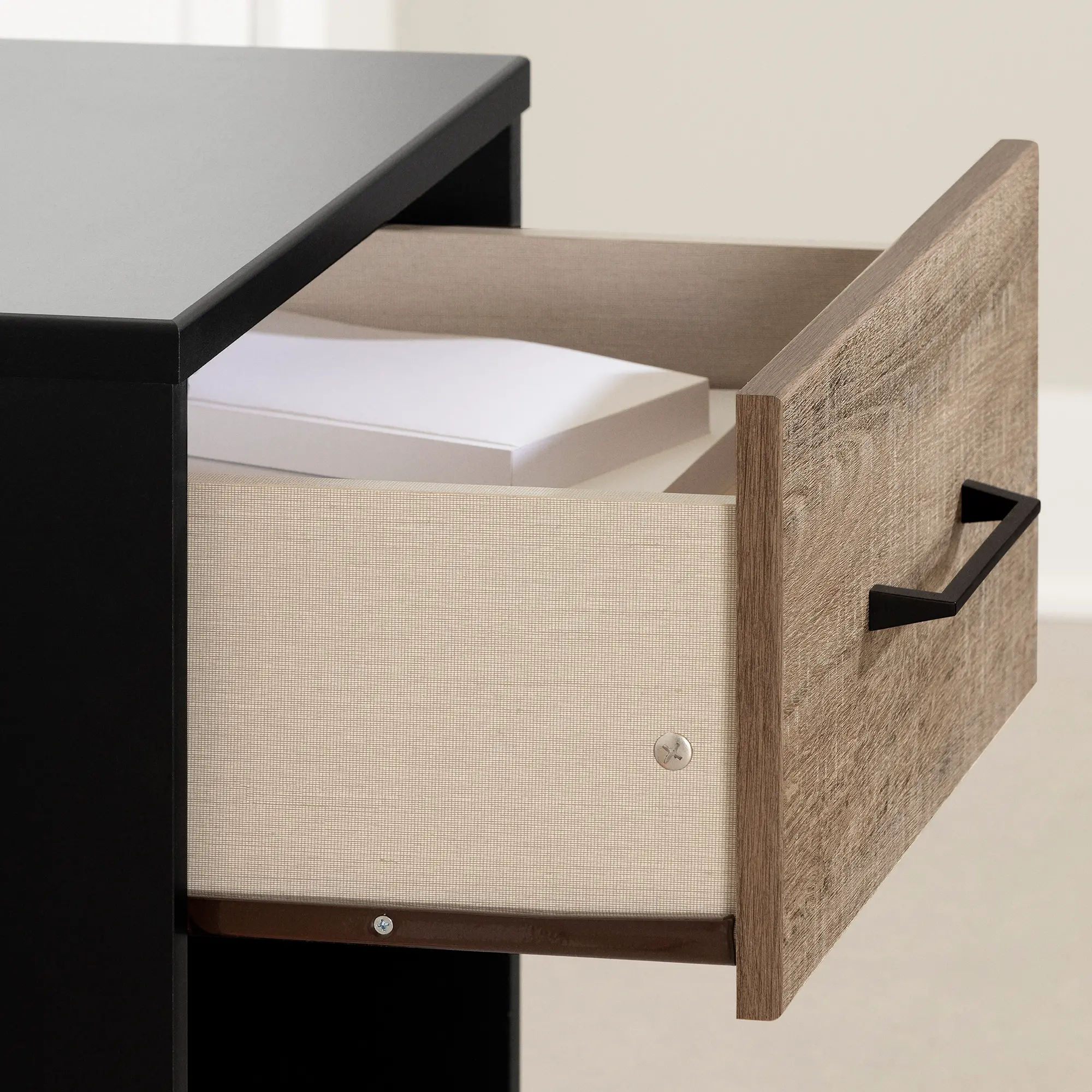 13482 Arlene Weathered Oak and Matte Black Nightstand - South Shore-6