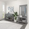 KWS056CG Key West Cape Cod Gray Hall Tree with Shoe Bench and Console Table - Bush Furniture