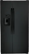 GSS25GGPBB GE 25.1 cu ft Side by Side Refrigerator - Black