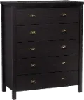 Boston Contemporary Black 5-Drawer Dresser