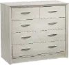 Newport Contemporary White Washed Oak Five Drawer Dresser
