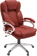 Workspace Contemporary Red Leatherette Executive Office Chair