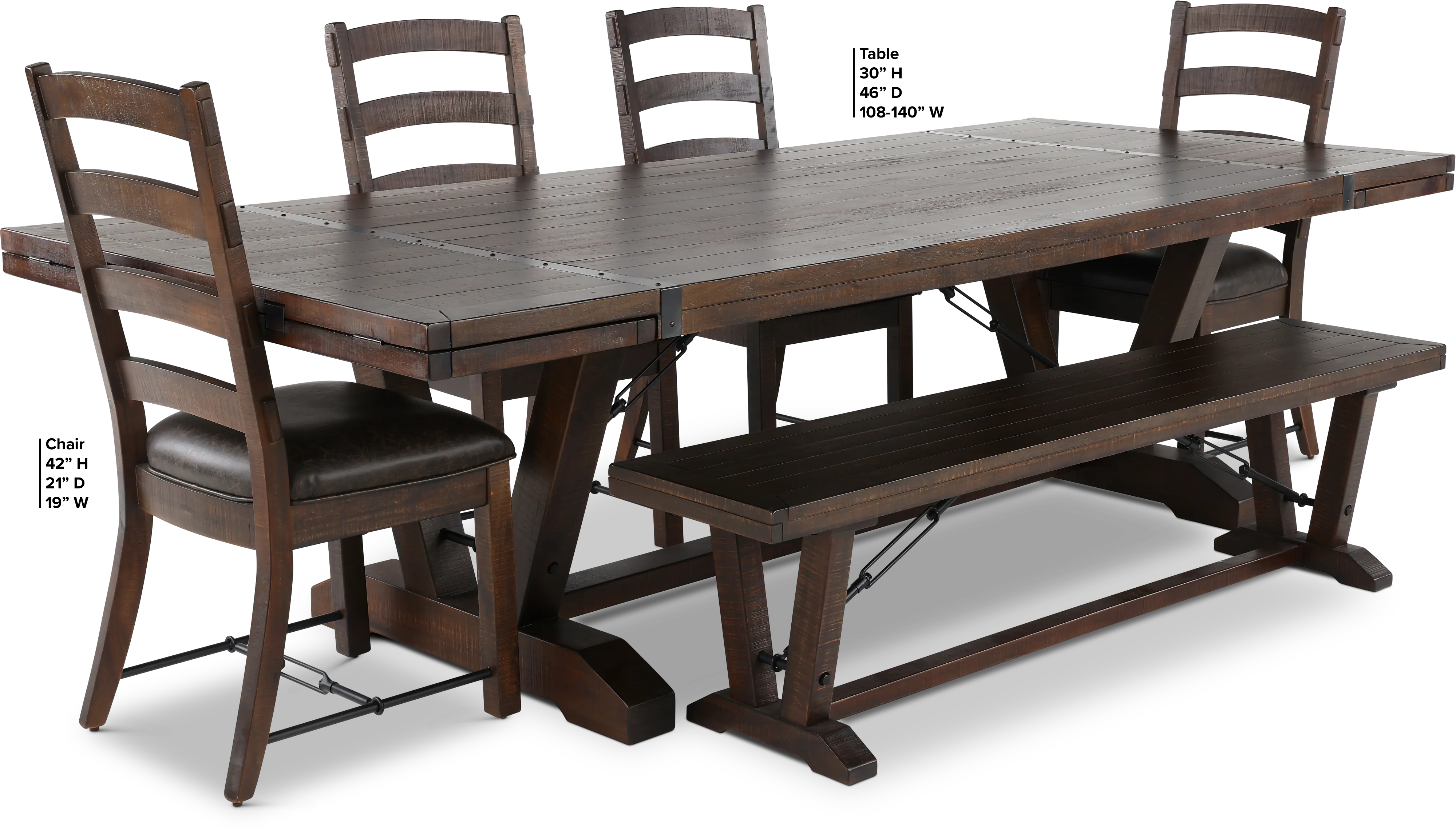 Homestead Dark Brown 6 Piece Dining Set-3