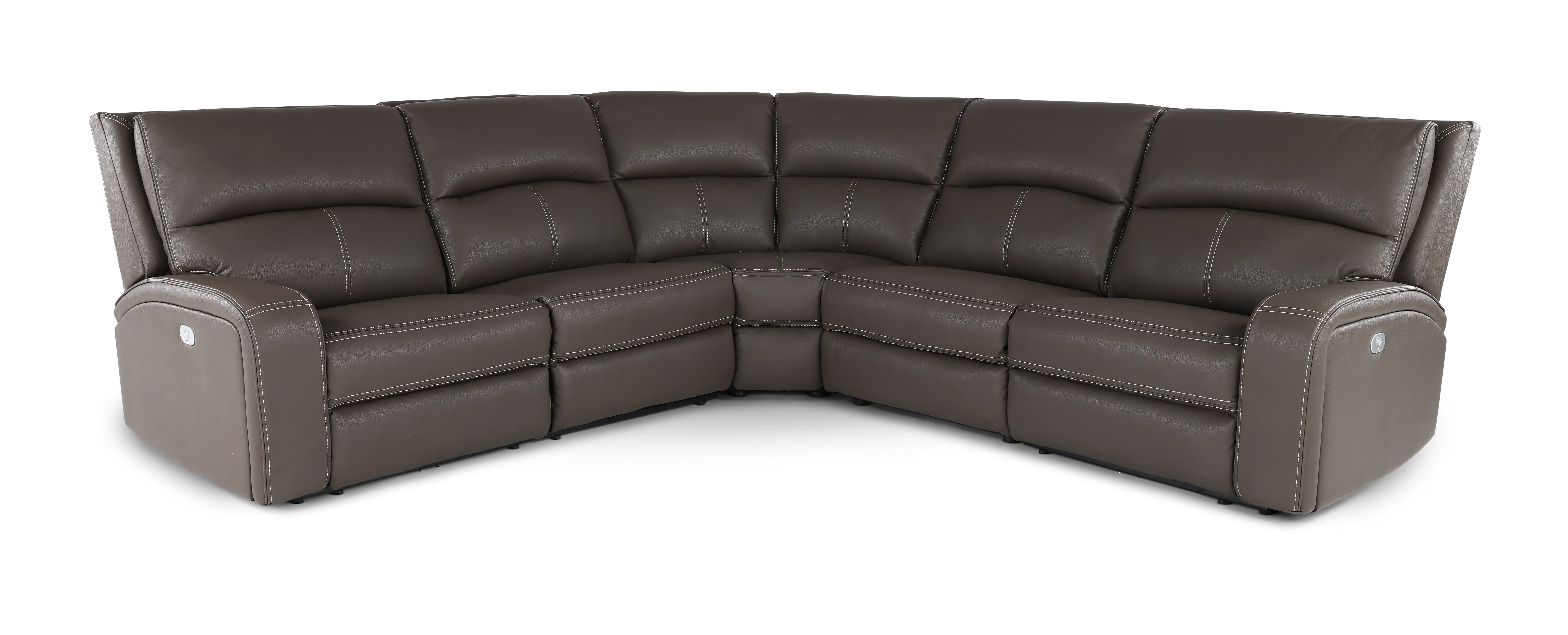 Star Gray Haze 5-Piece Power Reclining Sectional with Adjustable Headrests-1