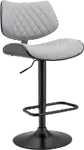 LCLEBABLGR Leland Gray and Black Adjustable Swivel Bar Stool