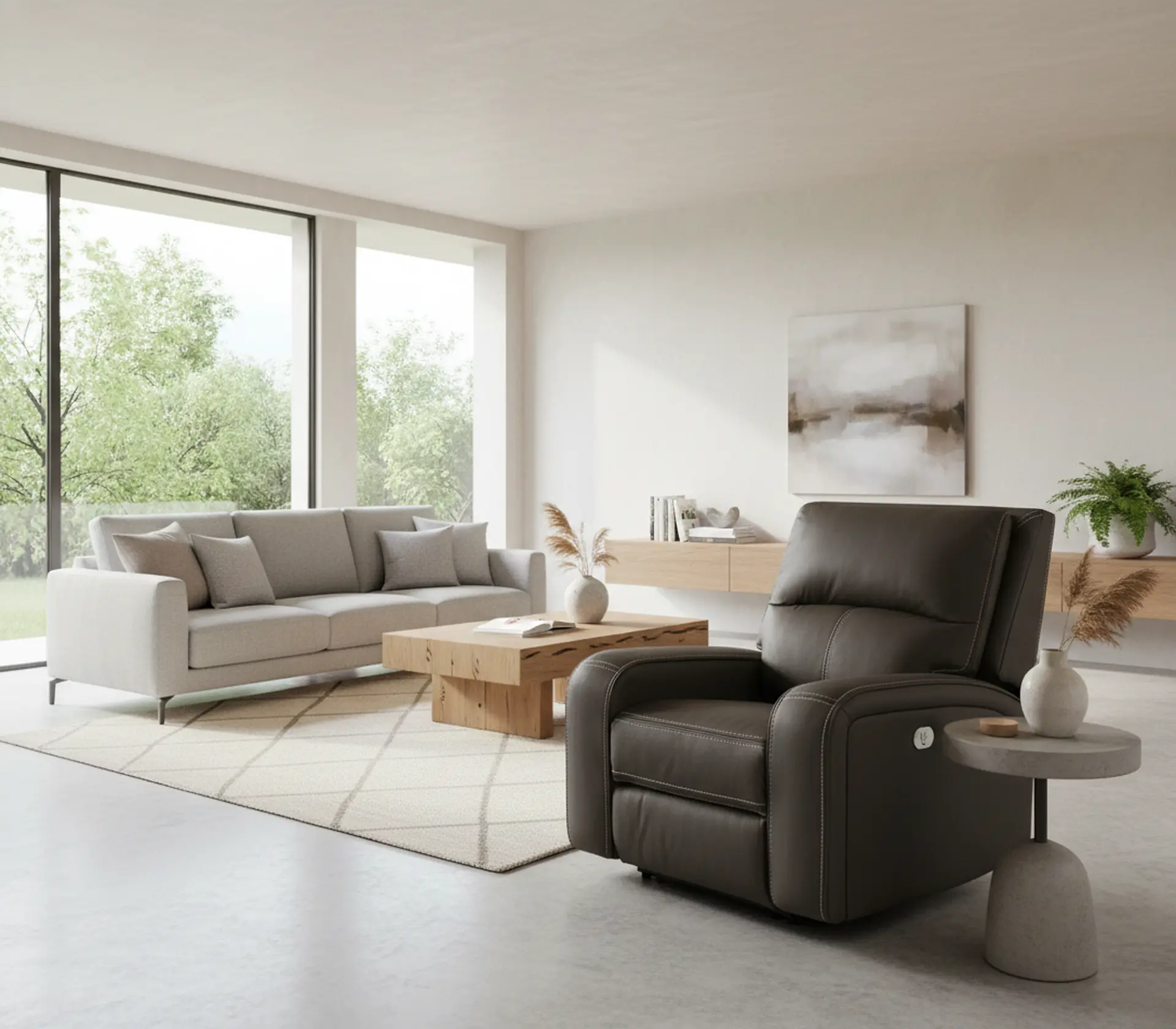 Star Gray Haze Power Recliner with Adjustable Headrest-11