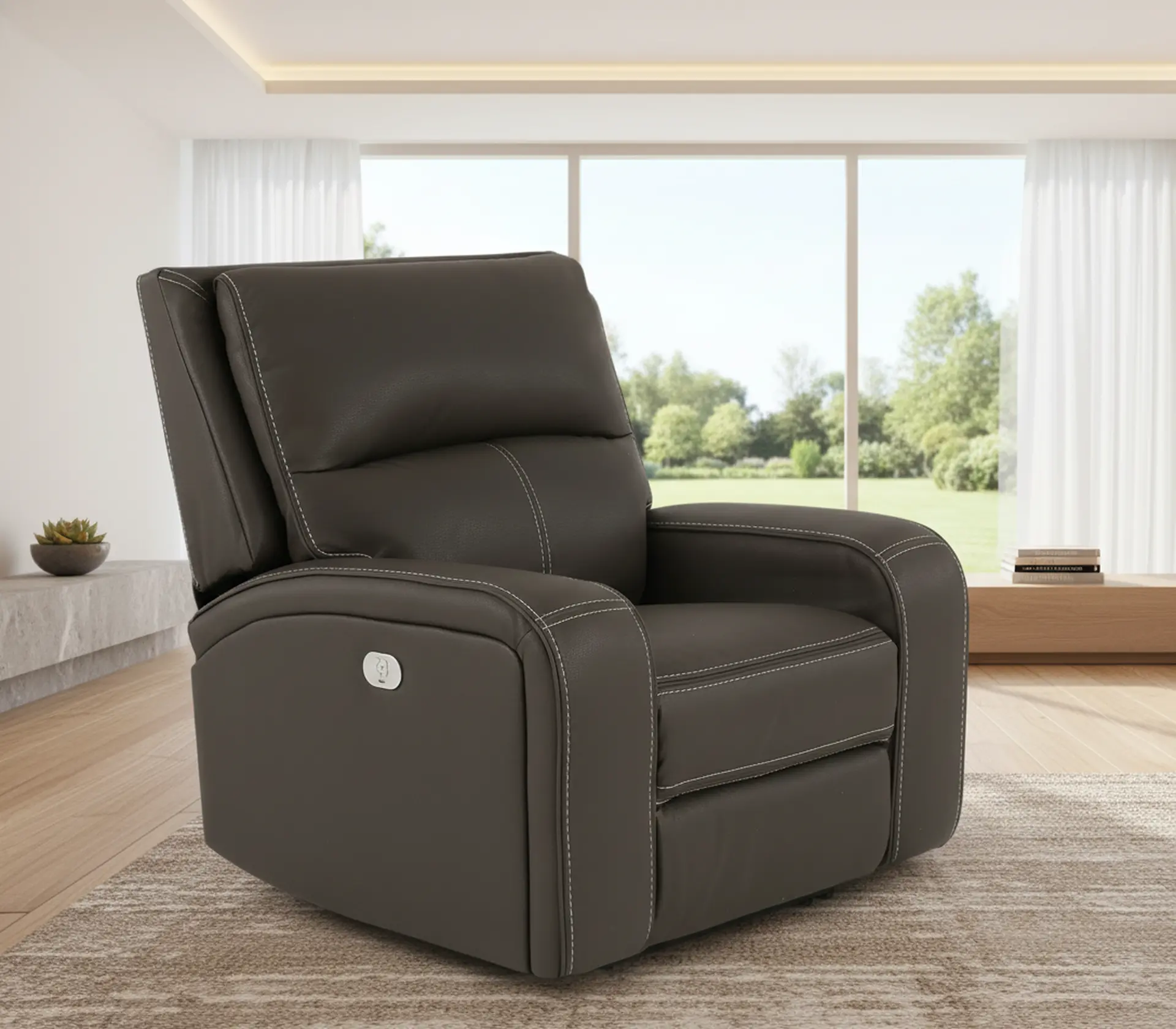 Star Gray Haze Power Recliner with Adjustable Headrest-2
