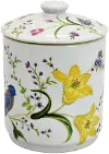 Fleur Jar With Lid Floral and Bird Design