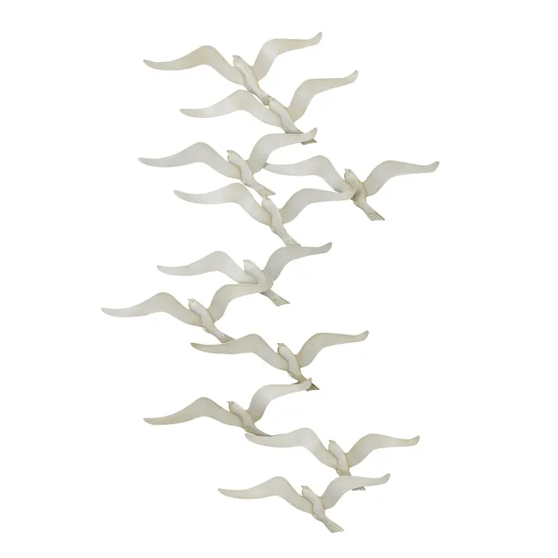 White Metal Bird Wall Decoration