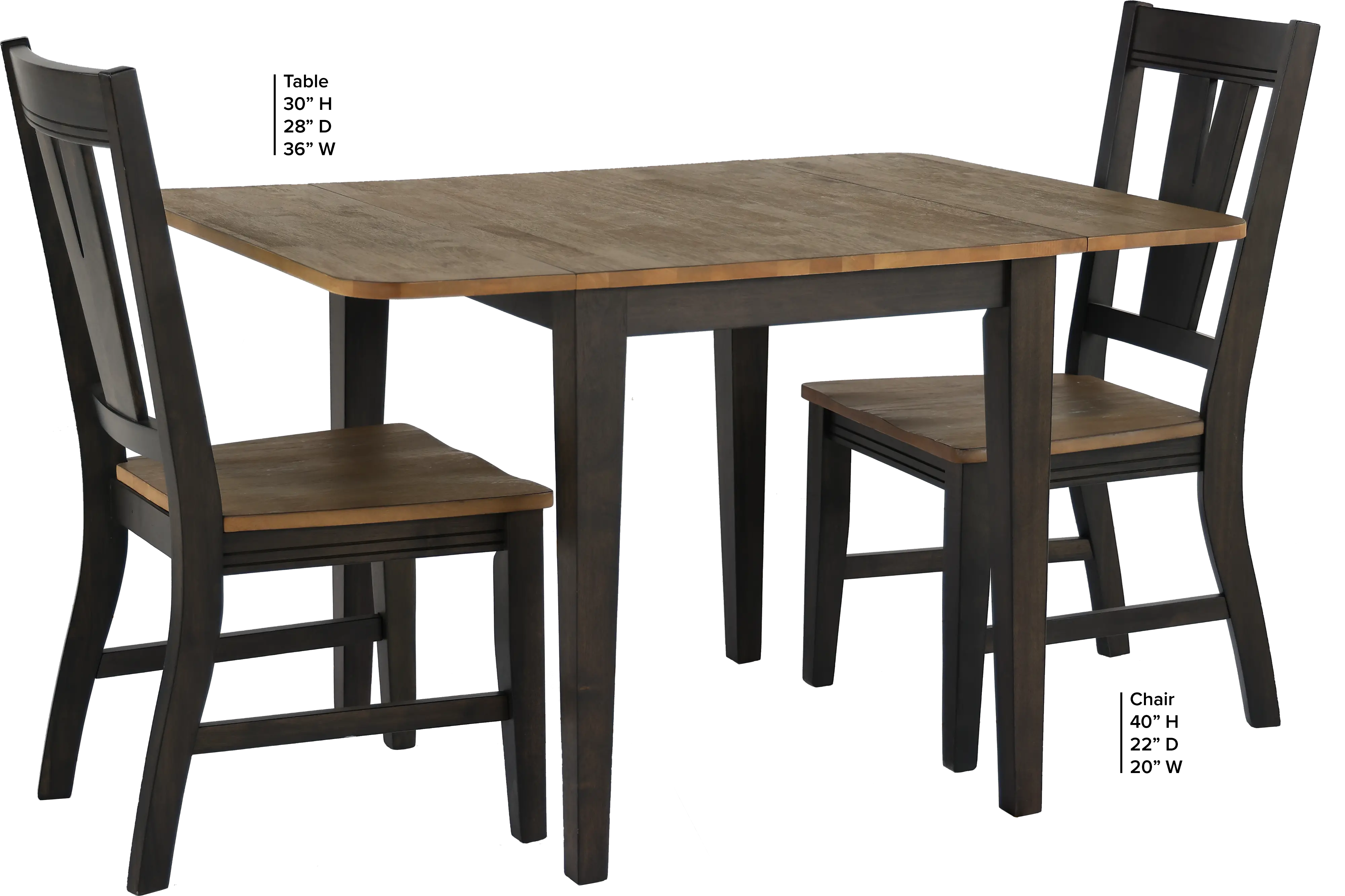 Harper Dark Brown 3 Piece Dining Room Set-3