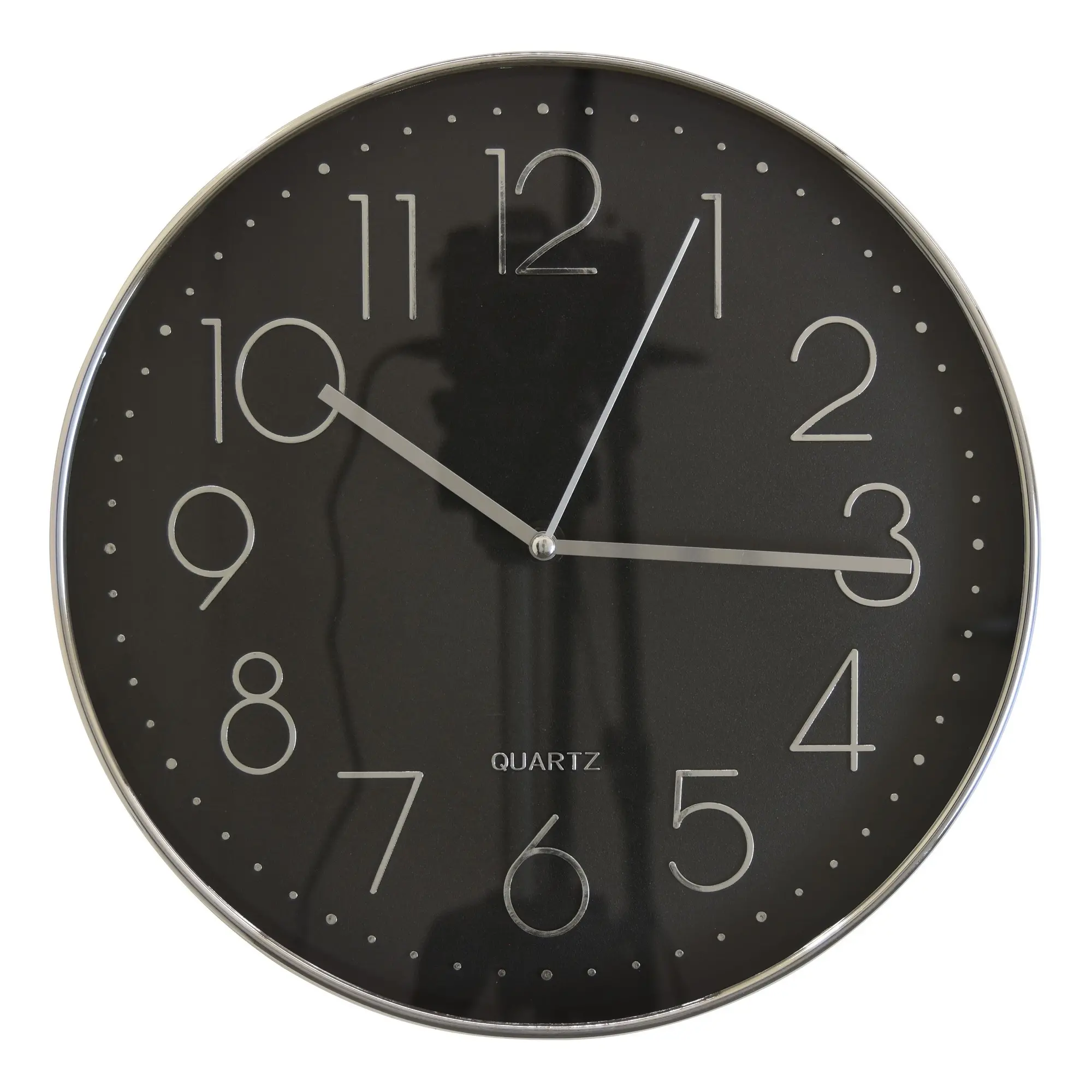 Round Black and Silver Wall Clock-1