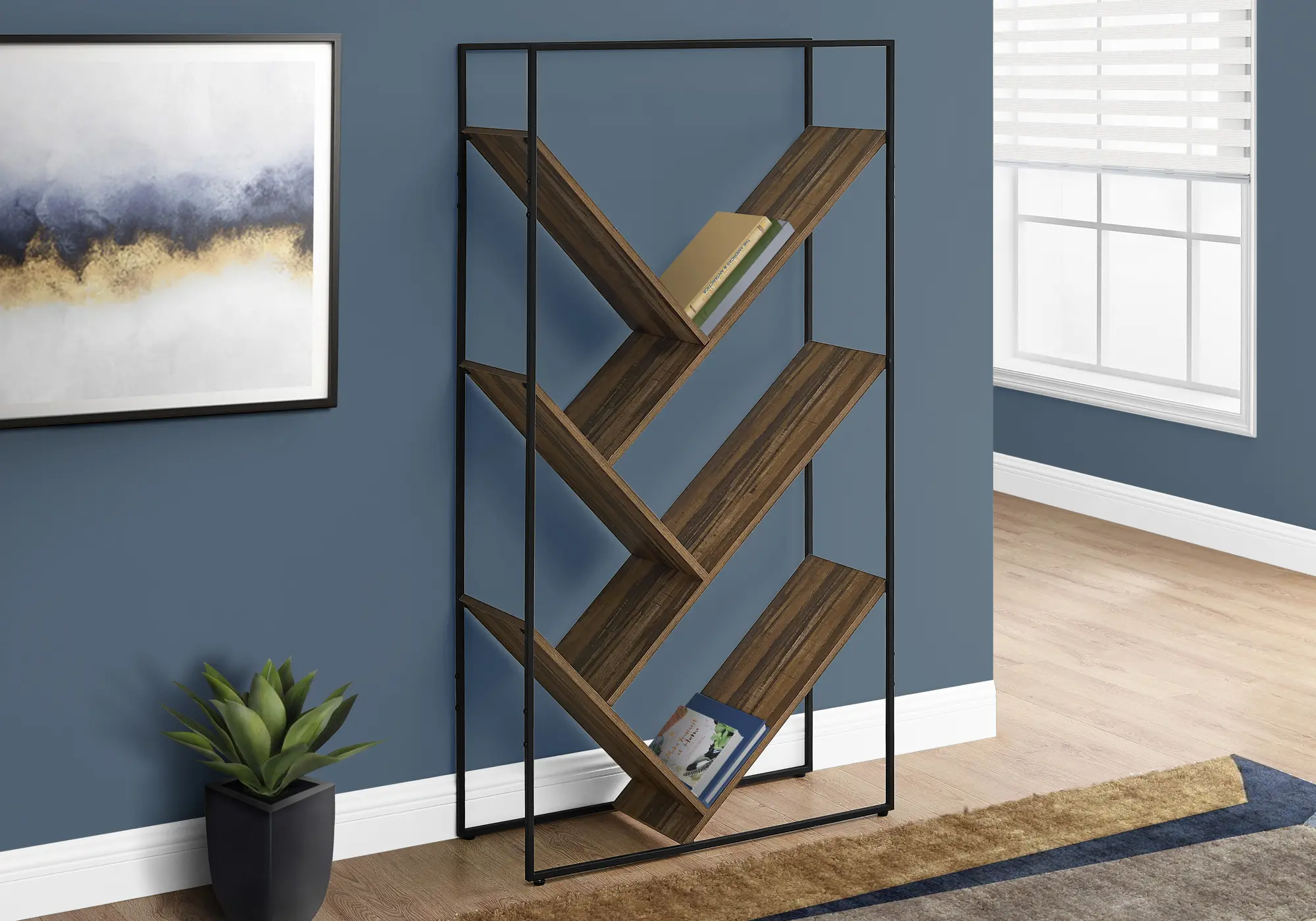 Cliff Contemporary 60 Brown Bookcase-2