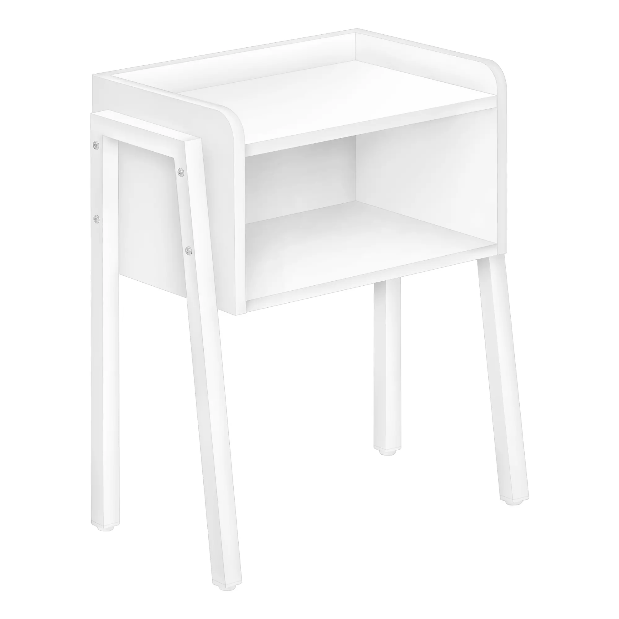 Industrial White Storage Cubby Accent Table-3