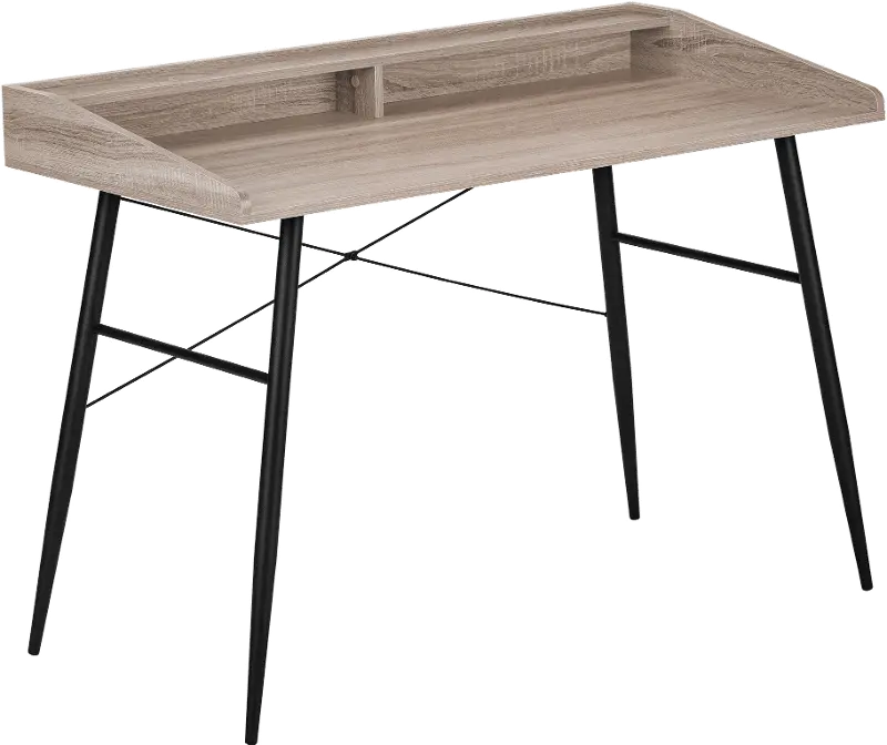 Mid-Century Modern 48 Inch Taupe Computer Desk