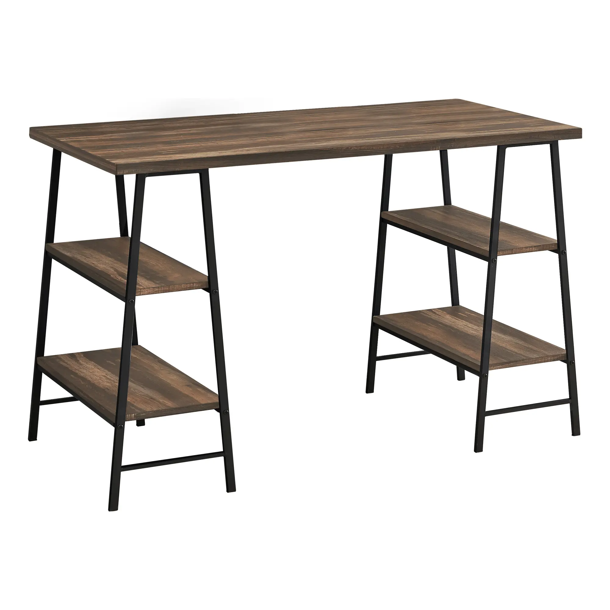 Industrial 48 Inch Brown Reclaimed Wood Computer Desk-3