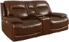 Colossus Brown Power Reclining Console Loveseat