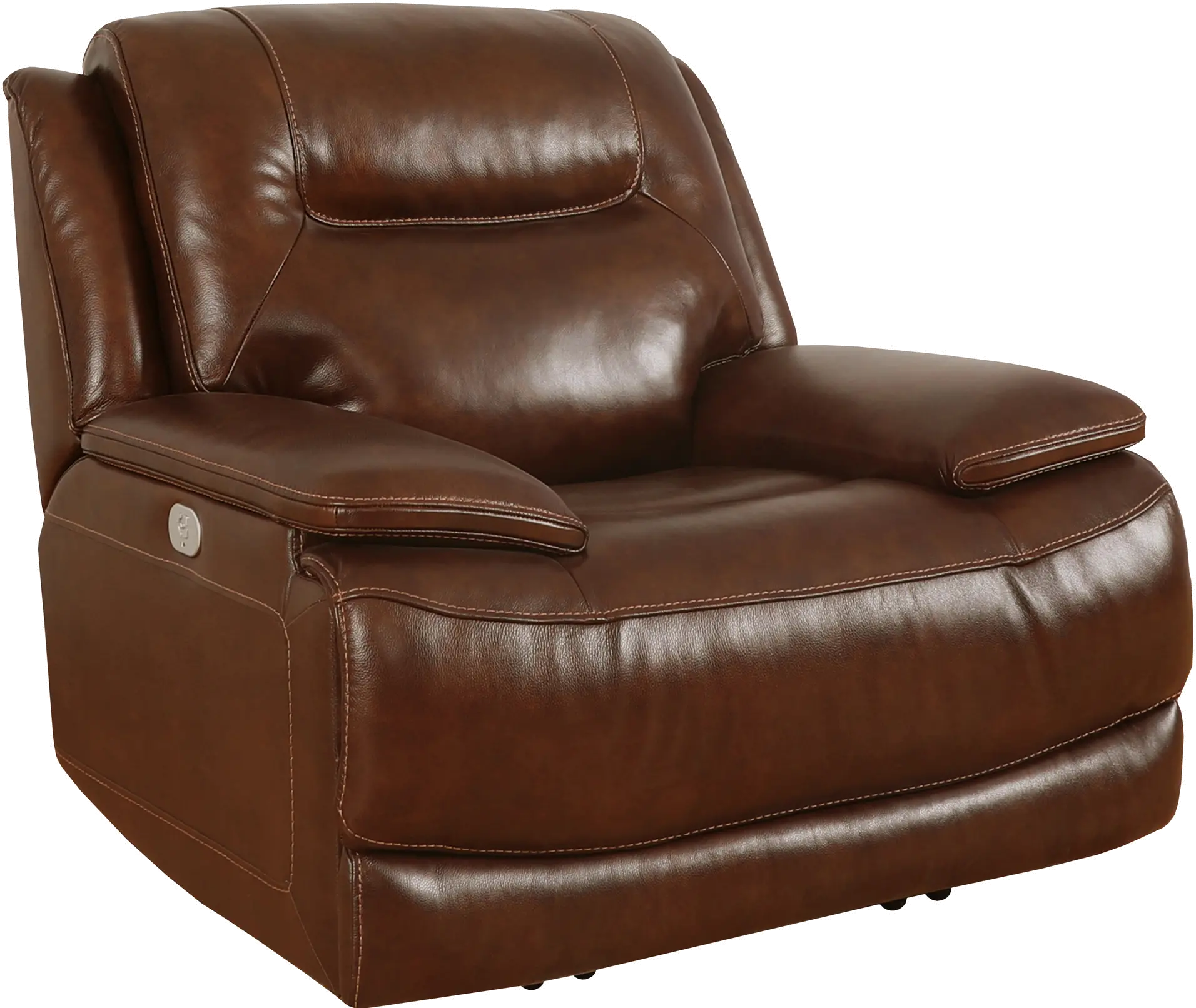 Colossus Brown Leather Power Recliner-1