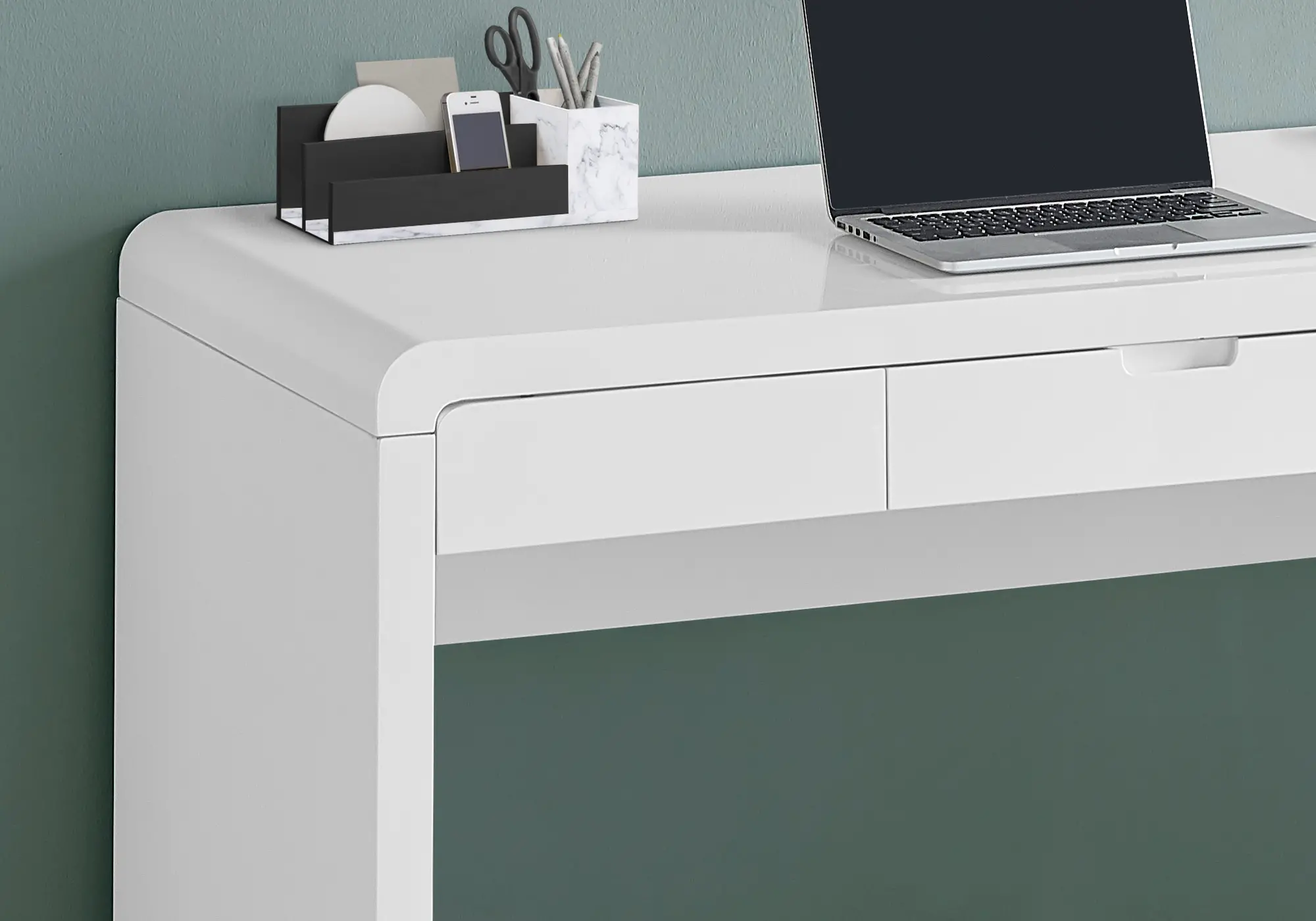 Modern 48 Glossy White Computer Desk-4