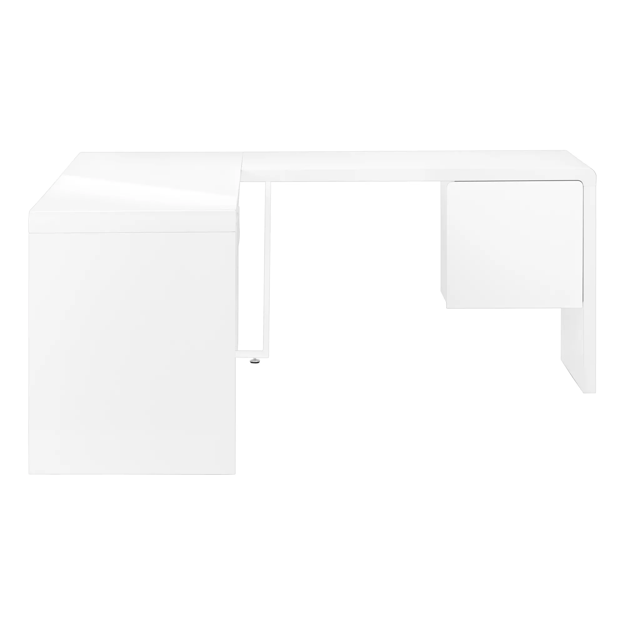 Modern 72 Inch Glossy White Computer L-Desk-4
