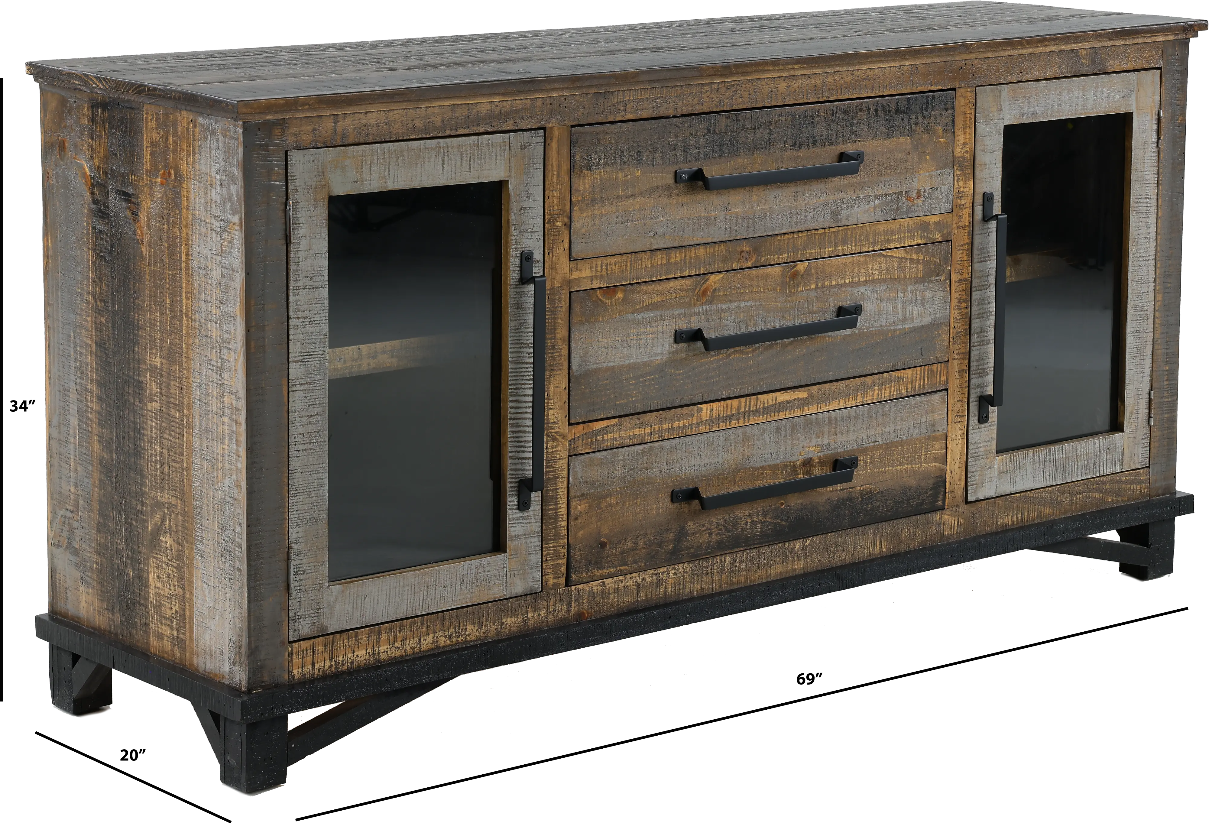 Loft Natural Pine Dining Room Buffet-3