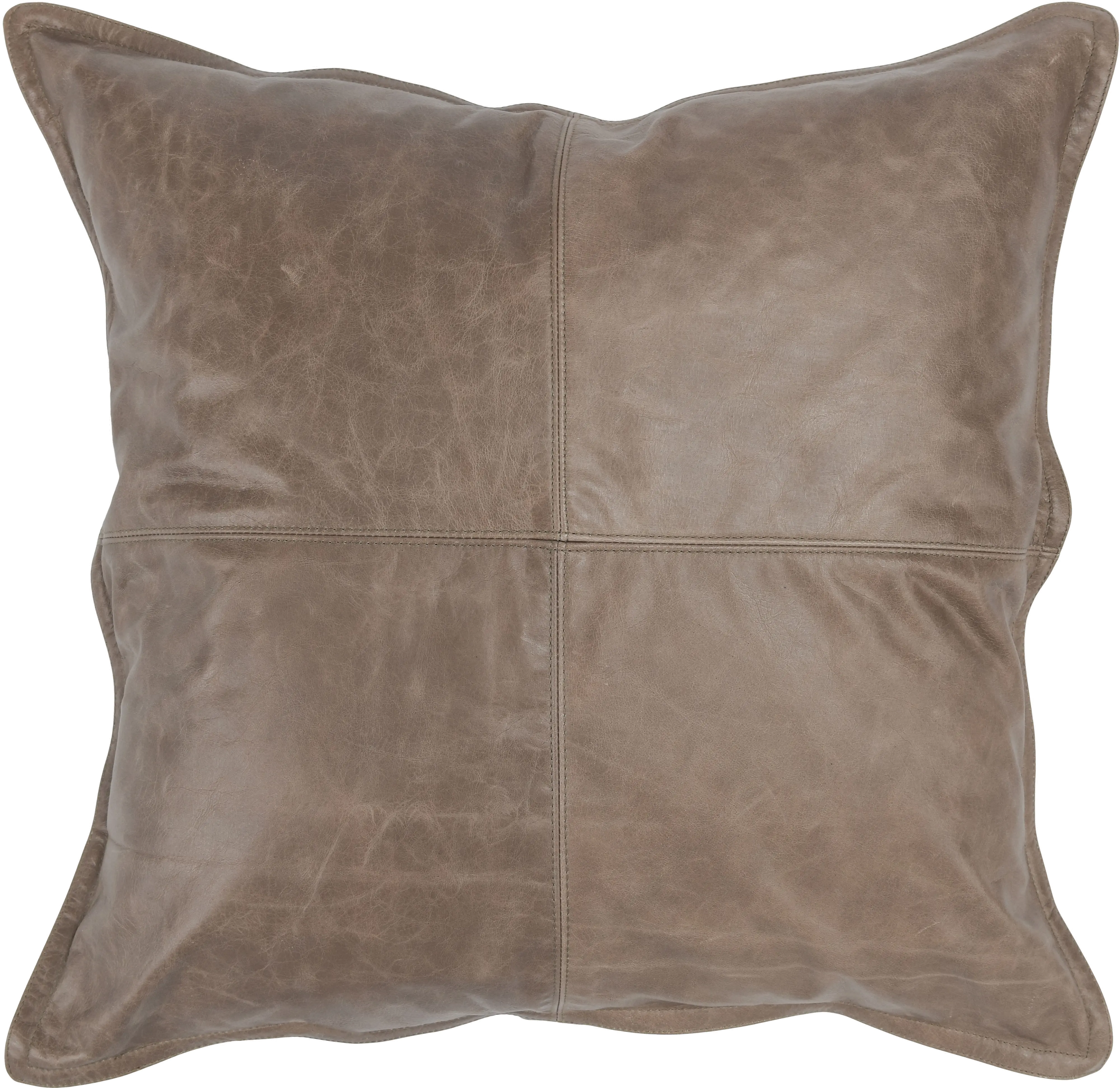 Leather Sandstorm Taupe Pillow-1