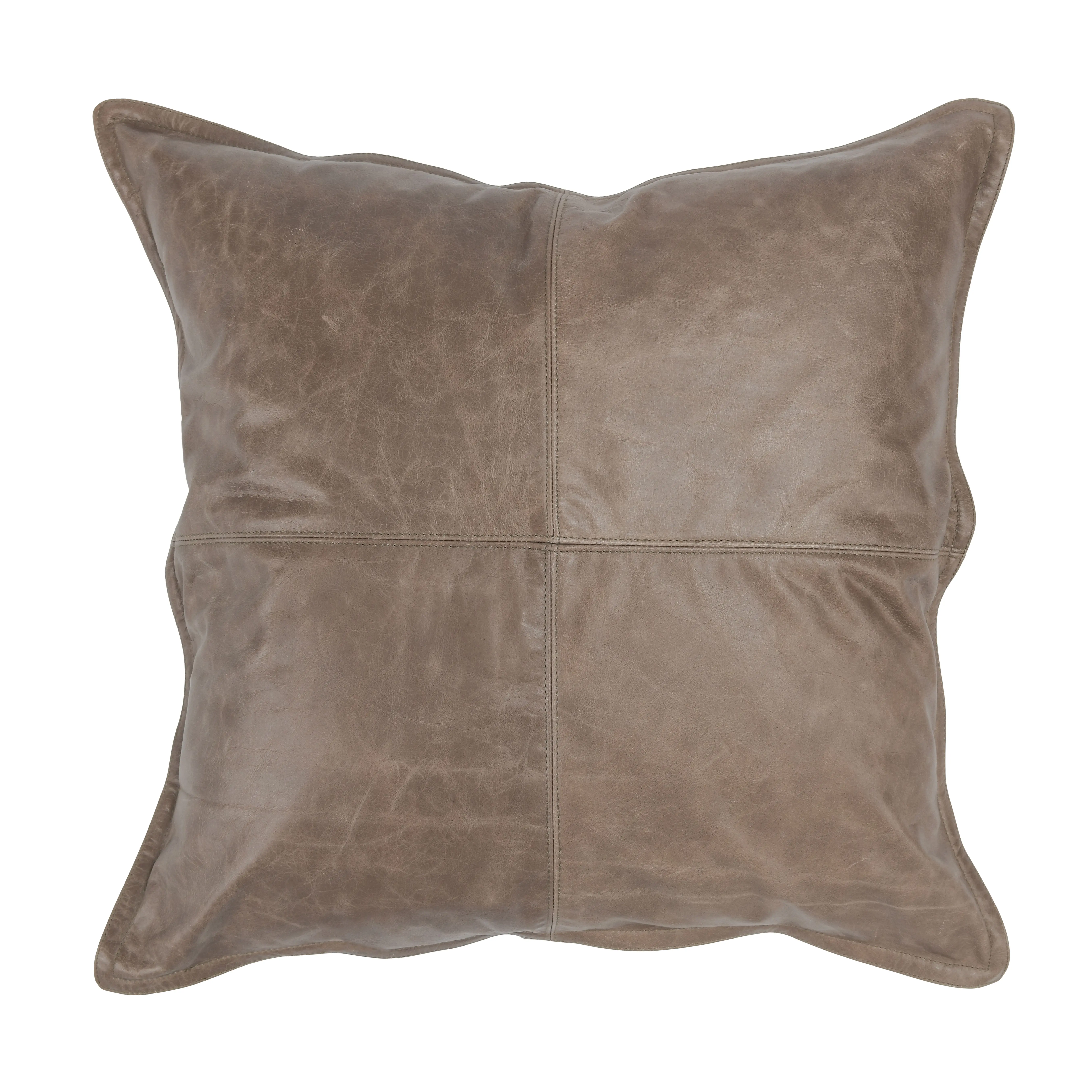 Leather Sandstorm Taupe Pillow-1