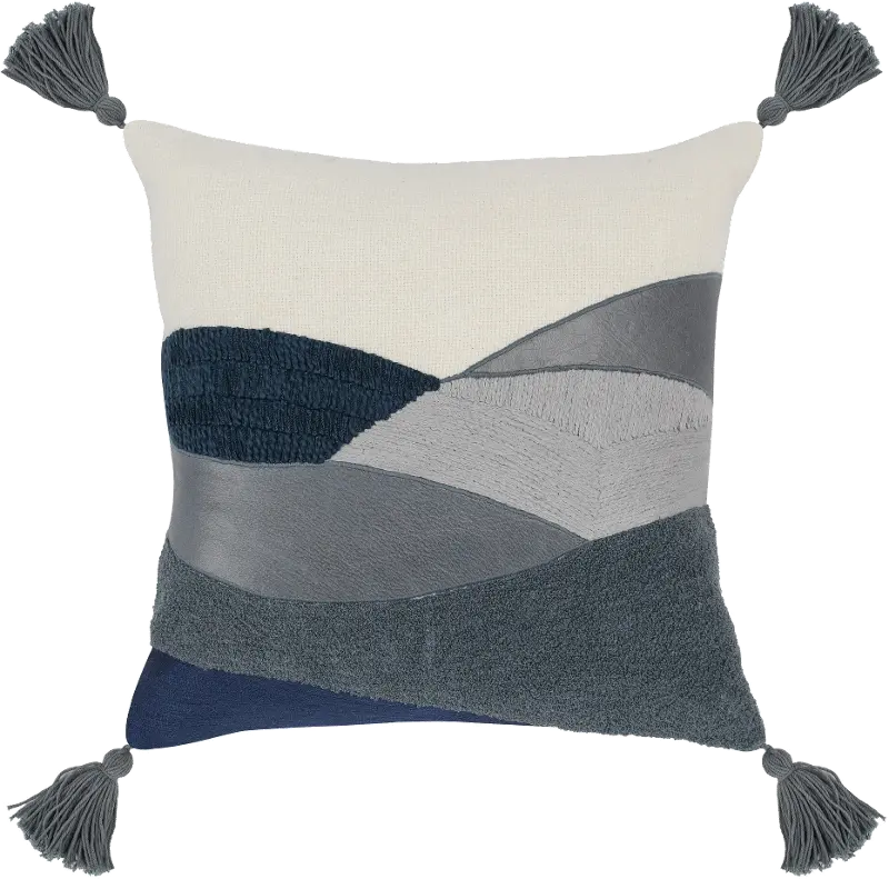 Carve Sea Fog Blue/Ivory Pillow