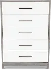 499-BR41 Palmetto Heights White and Gray Chest of Drawers
