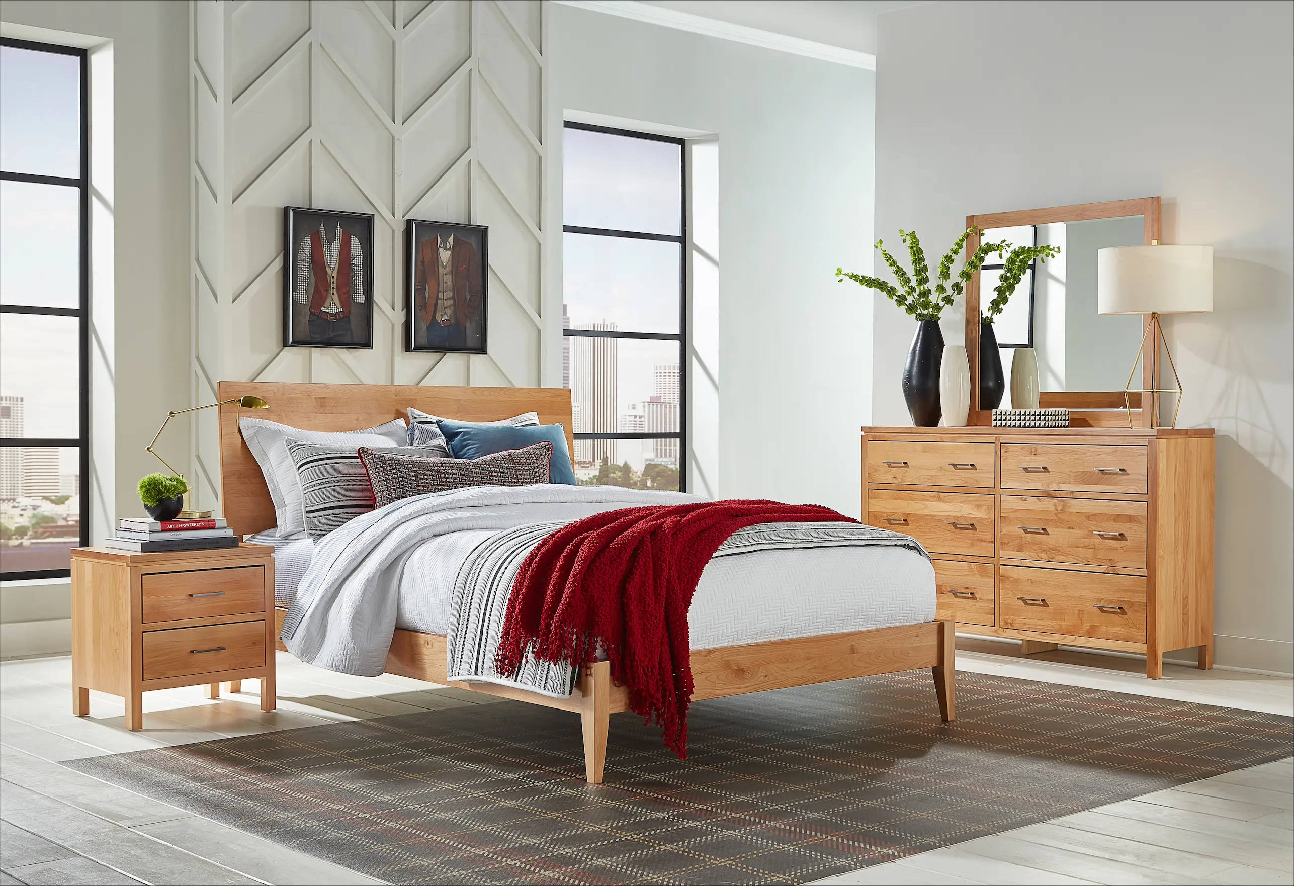 2 West Natural Queen Platform Bed-2