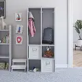 Tyler Transitional Dove Gray Kid's 4-Cube Storage