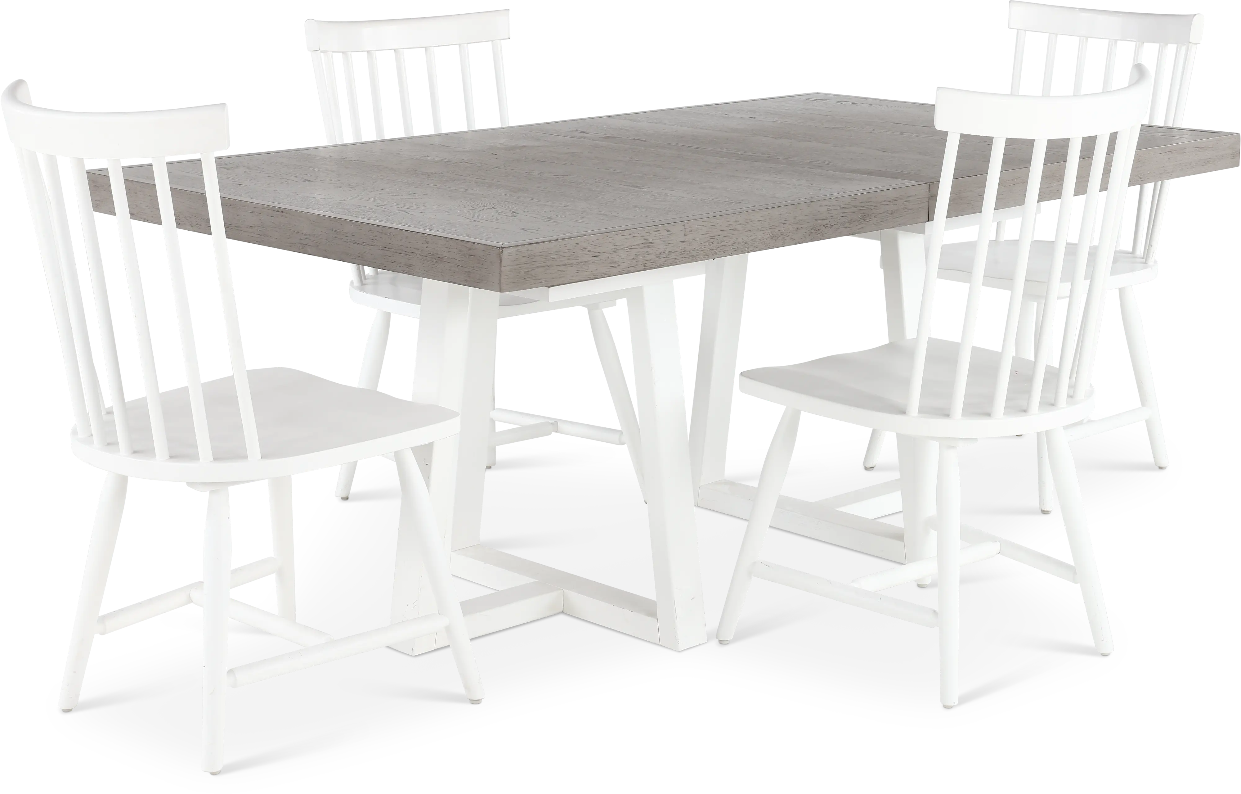 5PC:499-DINING Palmetto Heights White and Gray 5 Piece Dining Set-1