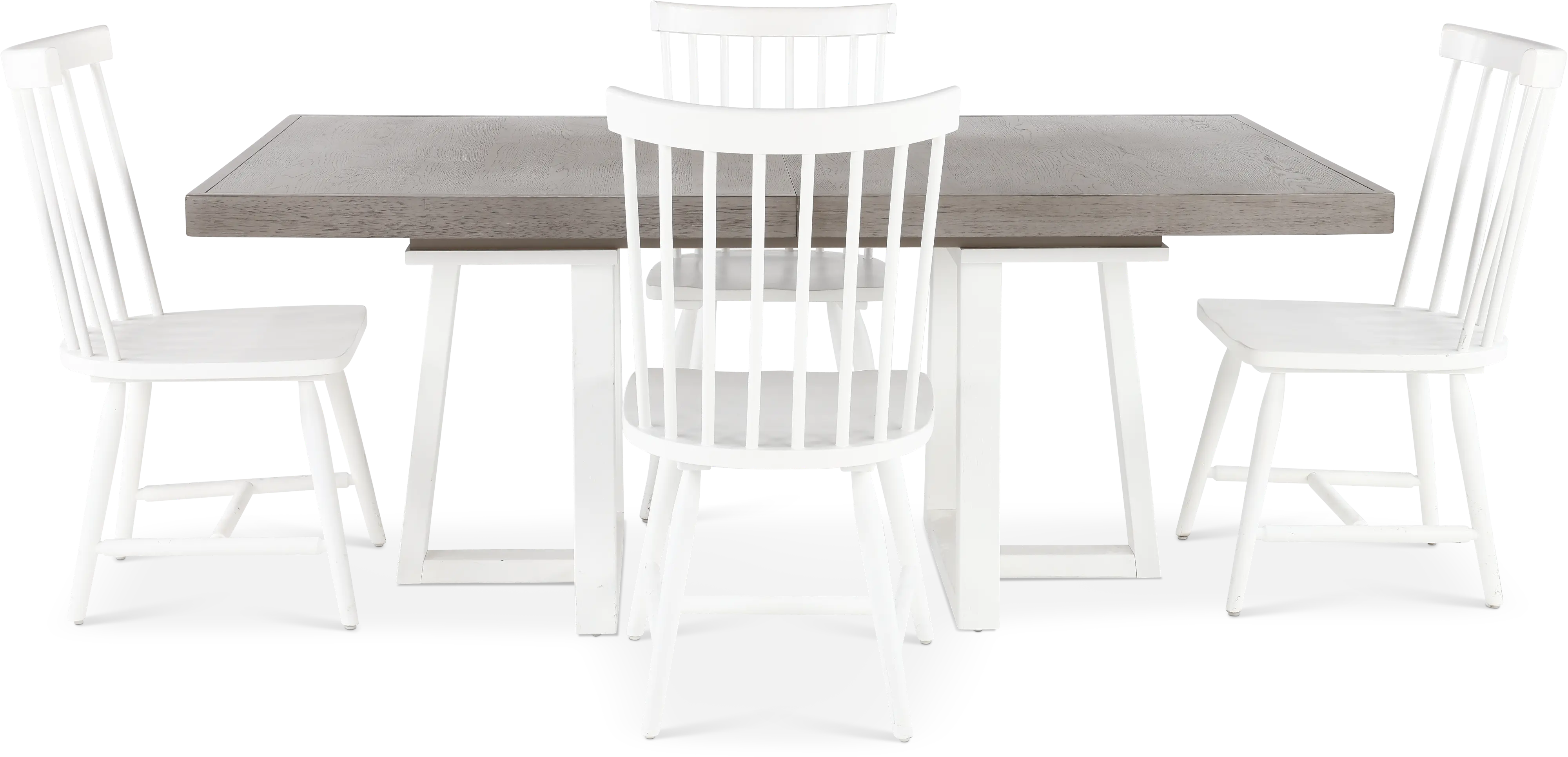 5PC:499-DINING Palmetto Heights White and Gray 5 Piece Dining Set-4