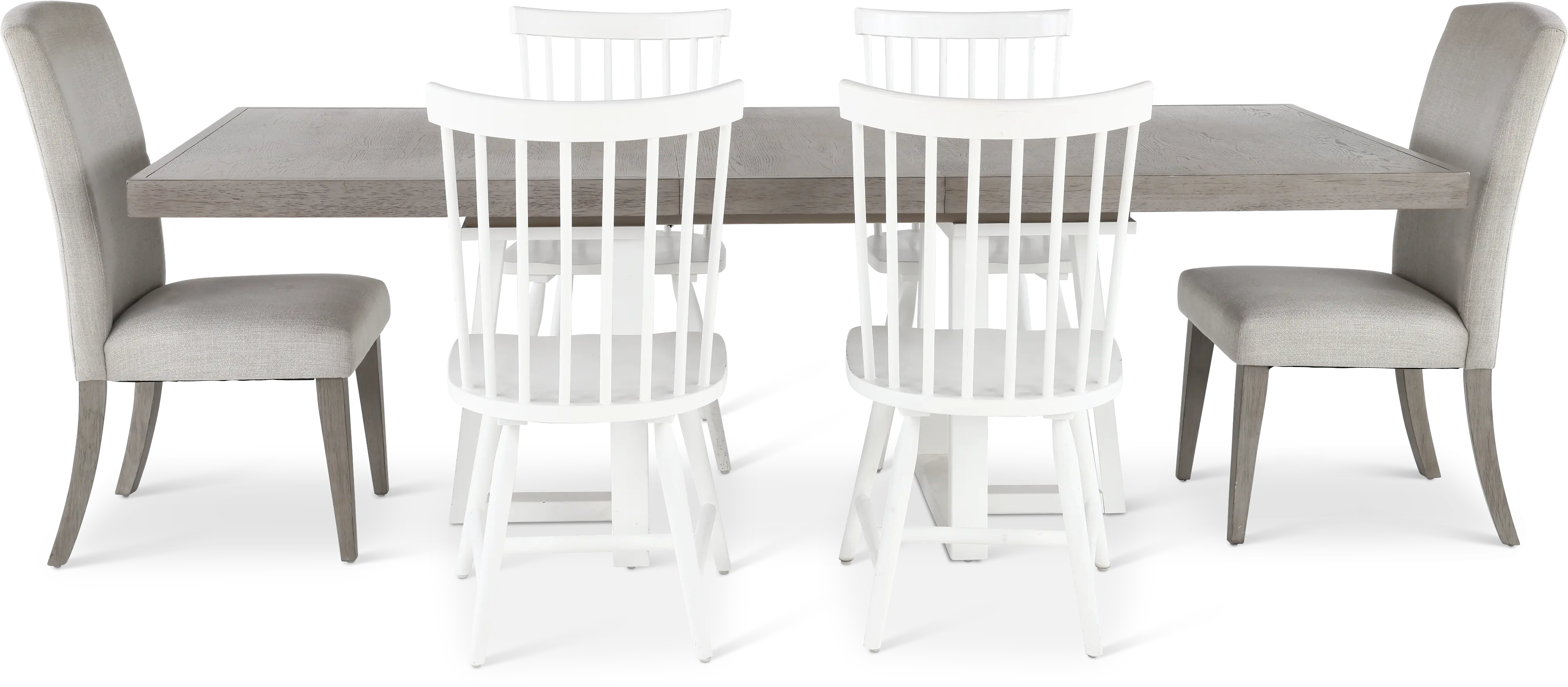 7PC:499-DINING Palmetto Heights White and Gray 7 Piece Dining Set-4