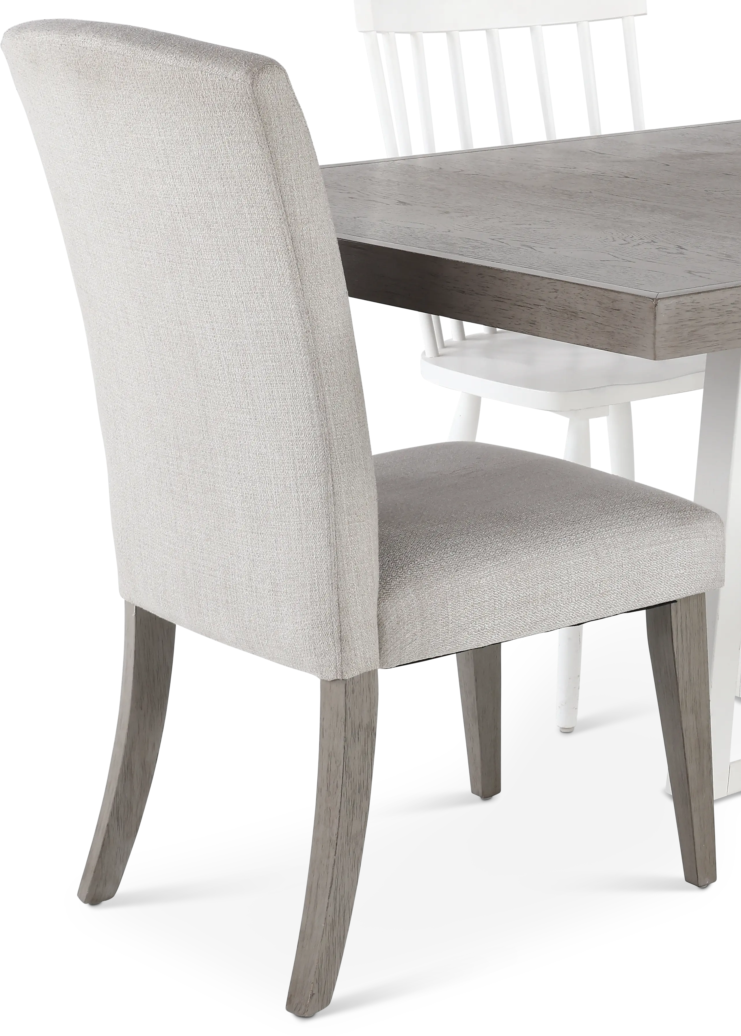 7PC:499-DINING Palmetto Heights White and Gray 7 Piece Dining Set-7