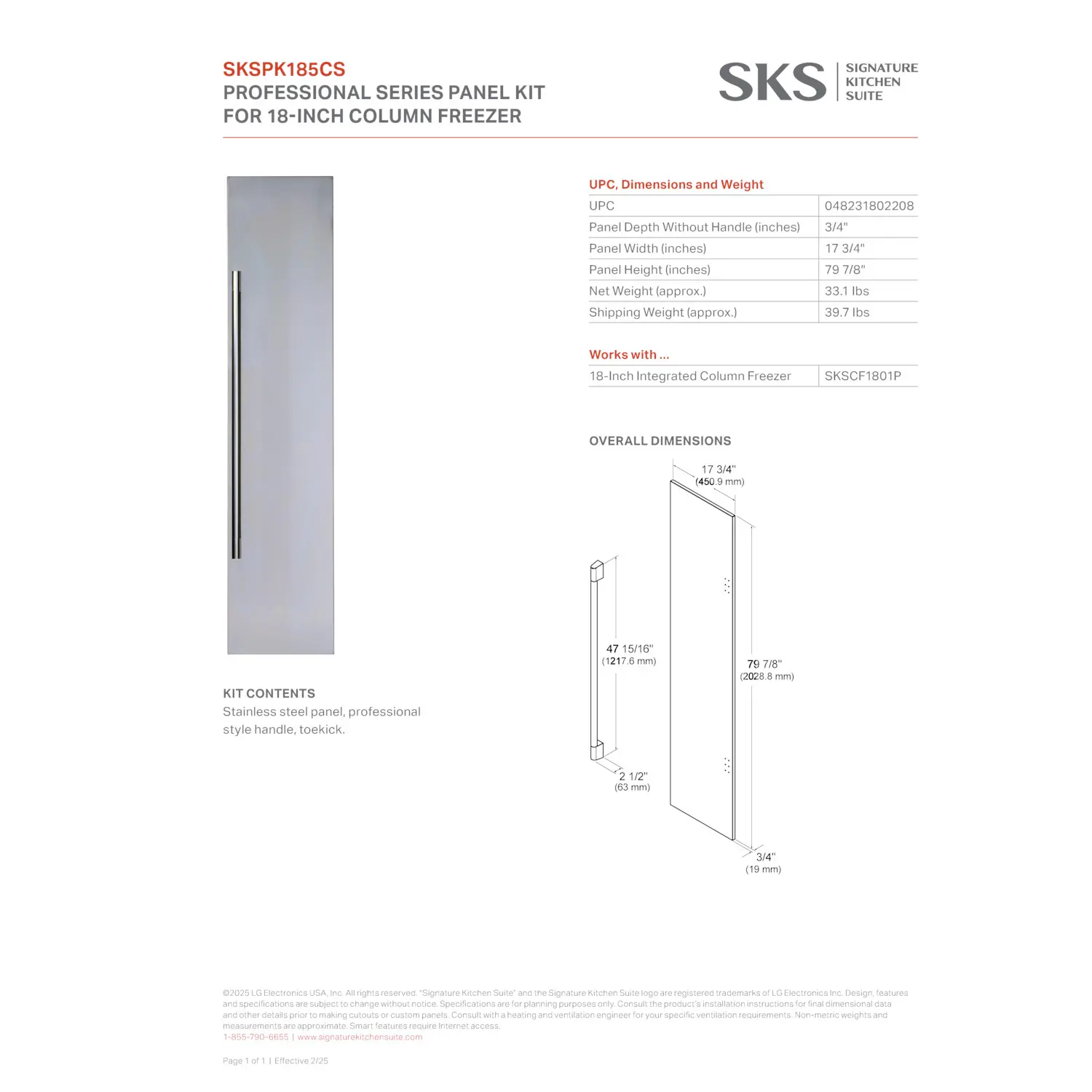 Signature Kitchen Suite 18 Panel Kit - Stainless Steel-2