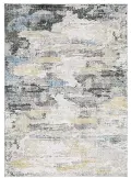 Malibu 8 x 10 Gray Abstract Washable Area Rug